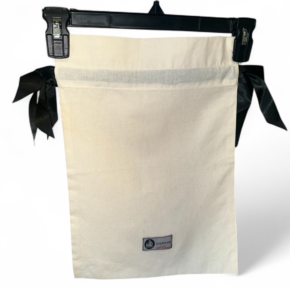 Lanvin Cream Dustbag with Black Satin Ribbon Closure